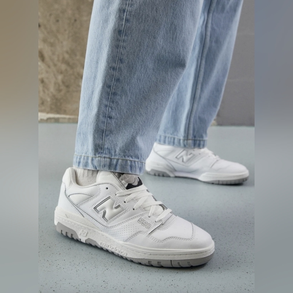 New Balance 550 White and silver BB550 sneakers Women Size 6 90' Style